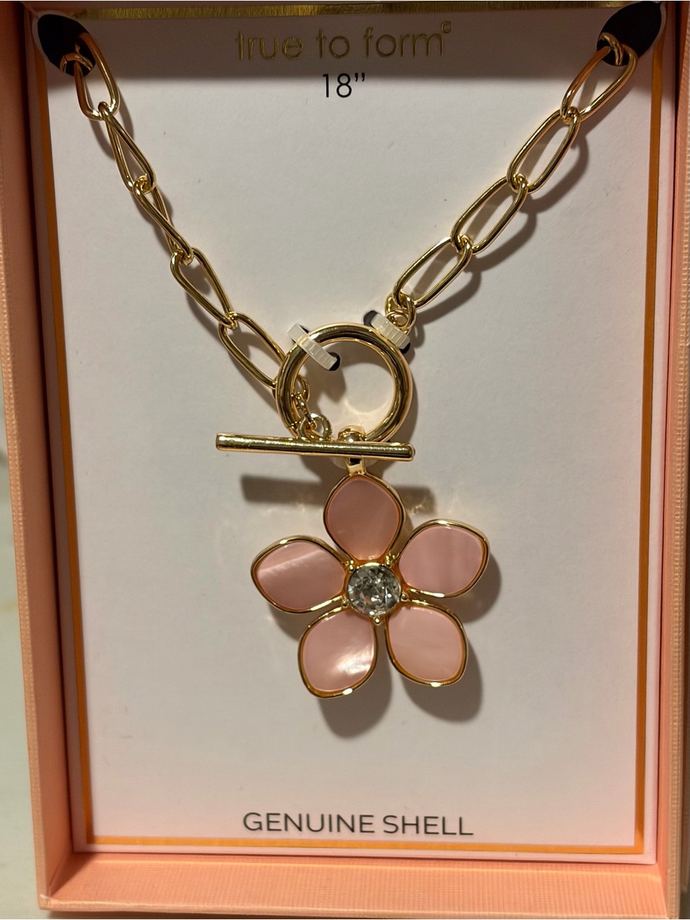True to Form Pink Flower Pendant Necklace